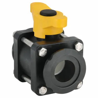 BANJO Manual Two-Way Ball Valve: 2 in, Polypropylene, Straight, Flange x Flange - Polypropylene Ball Valves