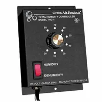 The SCHAEFER THC-1 is a humidity controller designed for use with evaporative coolers. It operates on 120V AC and provides a control range of 20% to 80% relative humidity, allowing regulation of moisture levels in conditioned spaces