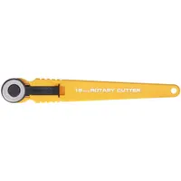 OLFA Rotary Cutter: Straight, 3/4 in Blade Dia, Stainless Steel, 5 1/2 in Handle Lg, Plastic (MPN RTY-4)