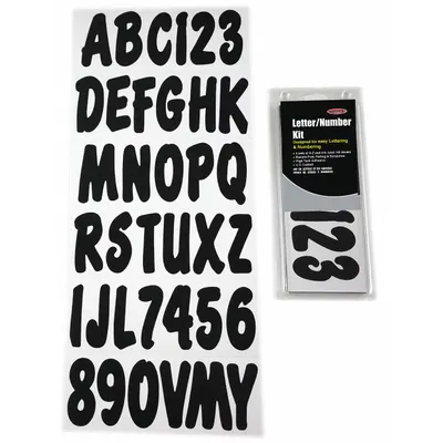 HARDLINE PRODUCTS Letter and Number Label Set: 3 in Character Ht, Indoor/Outdoor, Non-Reflective - Die-Cut Permanent Letters & Numbers