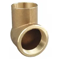 NIBCO Sweat Fitting Elbow: 1 1/4 in CTS x 1 1/4 in Pipe, Cup x FNPT, Bronze (MPN 7073-LF 11/4)