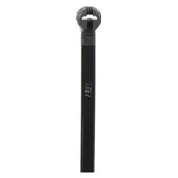 Heat-stabilized cable tie for outdoor use. Nominal length 7 1/2 in, width 0.19 in, maximum bundle diameter 1 3/4 in. Black. 100 pieces per pack. Suitable for bundling wires and cables in environments exposed to sunlight and elevated temperatures