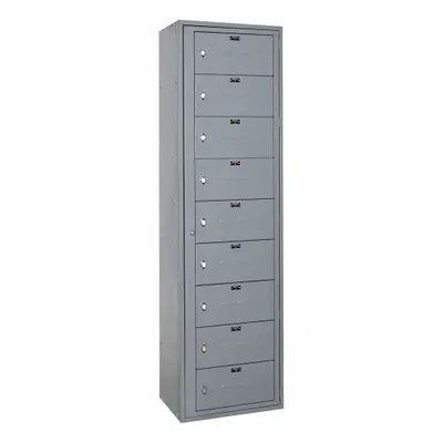 HALLOWELL HUE454-9P-HG Louvered Metal Wardrobe Locker - Louvered Metal Wardrobe Lockers