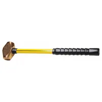 Soft-Face Sledge Hammer: Brass, Fiberglass Handle, 6 lb Head Wt, 2 1/2 in Dia, 18 in Overall Lg (MPN 6894532)