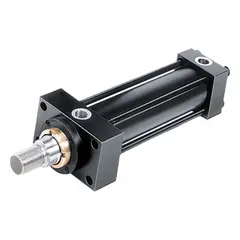Double-acting hydraulic cylinder with 40 mm bore, 50 mm stroke, 18 mm rod diameter, and 3/8 Inch BSPP ports. Delivers 26.4 kN force for industrial linear motion applications such as clamping, pressing, and material handling in manufacturing and automation systems.