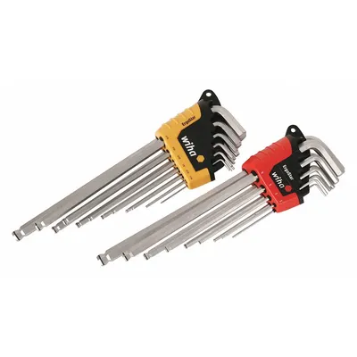 WIHA Hex Key Set: 16 or More Pieces, MagicRing, L, Metric and SAE, Single Ball End - L-Shaped Hex Key Sets