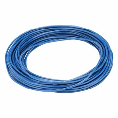 Polyurethane tubing with 1/8 in ID and 1/4 in OD, 100 ft length, blue color. Hardness Shore A 90 to 95, maximum operating pressure 250 psi at 180°F. Suitable for pneumatic and fluid transfer in industrial automation and control systems.