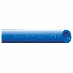 Polyurethane pneumatic tubing with 0.11 in inside diameter and 0.16 in outside diameter. Minimum bend radius factor is 7.5 x OD for fixed installations and 10 x OD for flexible applications. Suitable for continuous-flexing air and fluid transfer in automated machinery, robotics, and material handling systems. Sold by the foot.