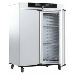 Mechanical forced-air convection oven with 26.4 cu ft capacity, 7000 W power, and 300°C maximum temperature. Operates on 3 x 208V input. Temperature uniformity ±2.7°C, accuracy tolerance ±0.1°C up to 99.9°C and ±0.5°C at 100°C and above. Used for drying, heating, sterilizing, and aging tests in laboratory and industrial thermal processing.