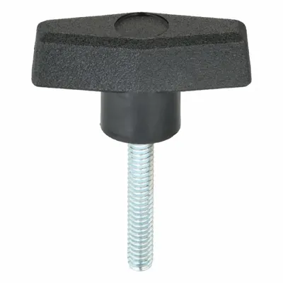INNOVATIVE COMPONENTS Hand Knob: T, Plastic w/ Steel Thread, 1/4"-20 Thread - T-Handle Knobs with Threaded Stud