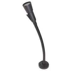 This gooseneck microphone features a flexible neck for precise positioning and a 5-wire end connection for reliable signal transmission. Suitable for tabletop use in paging, conferencing, and public address systems.