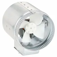 In-Line Duct Fan: 180 cfm Max., 6 in Duct, 7.5 W, 120V AC, 1 Ph, Galvanized Steel (MPN EF-6)
