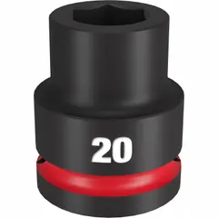 This 3/4" drive impact socket features a 20 mm metric, 6-point configuration for use with impact tools. Designed for heavy-duty fastening and loosening tasks in industrial maintenance, construction, and automotive repair. Black Phosphate finish provides corrosion resistance.