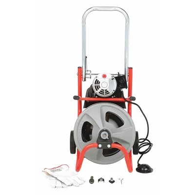 RIDGID Drain Cleaning Machine: Corded, K-400, For 1 1/2 in to 4 in Pipe, 1/2 in Cable Dia. - Corded Drum Machines