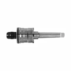 This VersaDrive Clutched Tap Adapter is designed for tapping threads in industrial applications. It accommodates taps from 1 in to 3/4 in and features a Morse Taper MT3 connection. The clutch mechanism helps prevent tap breakage during operation.