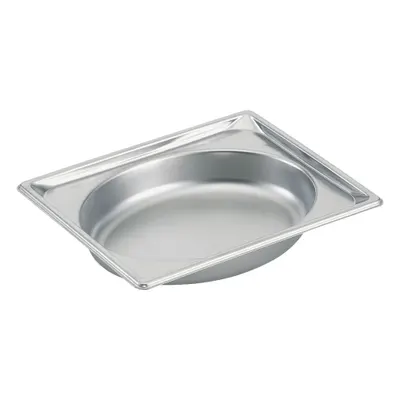 VOLLRATH Steam Table Pan: Half Size, Oval, 22 ga Gauge, 2.2 qt Capacity - Steam Table Pans