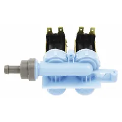 Genuine OEM water valve for Whirlpool washing machines and dryers. Controls water flow during fill cycles to maintain proper water level and pressure. Commonly used in residential laundry appliances.