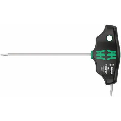 WERA TORX 467 HF T-HANDLE SCREWDRIVER: 2 Tips, Torx, Std End, T6 Tip Size - T-Shaped Torx & Torx Plus Keys
