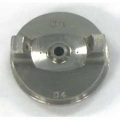 This DEVILBISS air cap includes a #1 air nozzle for conventional spray guns. It is a replacement part for air sprayers, compatible with model FLG-HVP-315. Used in industrial finishing to atomize paint or coatings for a consistent spray pattern.