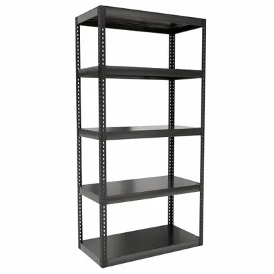 HALLOWELL Boltless Shelving: Standalone, Extra-Heavy-Duty, 48 in x 24 in, 96 in Overall Ht - Extra-Heavy-Duty Solid Steel Decking Boltless Shelving