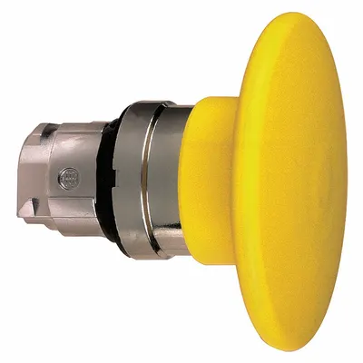 SCHNEIDER Mushroom Head Push Button: 22 mm Mounting Size, Metallic - Mushroom-Head Push-Button Operators