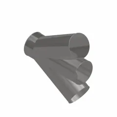 This NORDFAB branch fitting is made of stainless steel and designed for 12-inch duct diameter with a 30° angle and 33-inch overall length. It is used in ventilation and dust collection systems to connect ductwork at an angle, facilitating airflow direction changes in industrial exhaust and material handling applications.