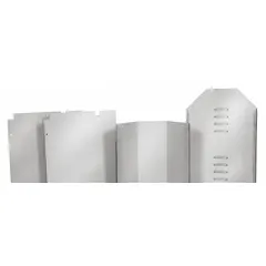Weather hood designed to protect HVAC equipment and exhaust fans from rain, snow, and debris while allowing airflow. Suitable for use on commercial and industrial ventilation systems to shield intake and exhaust openings.