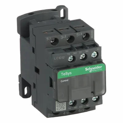 SCHNEIDER Magnetic Contactor: Non-Reversing, 3 Poles, 3NO Contacts, 12 A - Non-Reversing IEC Contactors