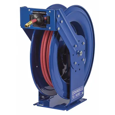COXREELS Spring Return Hose Reel: 75 ft. (1/2" I.D.), 1/2 in FNPT, 300 psi Max Op Pressure - Truck-Mount Air or Water Spring-Return Hose Reels