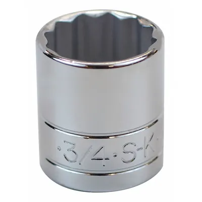 SK PROFESSIONAL TOOLS Socket: SAE, 3/8 in Drive Size, 3/4 in Socket Size, 12-Point, Std - 3/8" Drive Hand Sockets