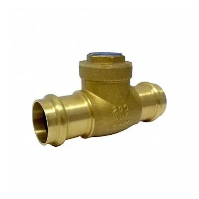 MILWAUKEE VALVE Swing Check Valve: Swing, Inline Valve Body, 1 1/4 in Pipe Size, Press x Press - Lead-Free Brass Inline Swing Check Valves