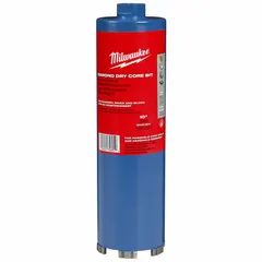 This diamond-tipped core bit is designed for dry coring in masonry materials such as brick, block, and concrete. It features a 3-inch core diameter and a 10-inch maximum drilling depth, with an overall length of 10 inches. Suitable for creating clean holes for plumbing, electrical, and HVAC installations.
