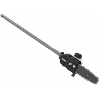 This pole saw attachment is designed for use with compatible power heads to enable overhead trimming and pruning of tree branches. It has a diameter of 1 5/16 in and an overall length of 44 13/16 in, providing extended reach for cutting limbs
