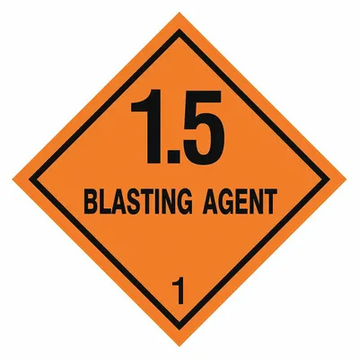 STRANCO Container Label: 1.5 Blasting Agent, 4 in x 4 in, 4 in Label Ht - Class 1: Explosives