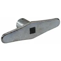 Non-locking T-handle lift handle for manual operation of garage doors. Provides a secure grip for opening and closing residential or light-commercial sectional doors without a locking mechanism. Suitable for maintenance and replacement applications
