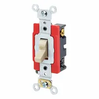 LEVITON Wall Switch: Toggle Switch, 4-Way, Maintained, Ivory, 120/277V AC, 20 A (MPN 1224-2I)
