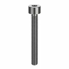 Inch-system standard socket head cap screw with 1/4"-20 thread, 2-inch length, and right-hand thread direction. Made from plain 18-8 stainless steel with a 1/4-inch hex drive. Used for fastening metal parts in machinery, equipment, and structural assemblies where high torque is required.