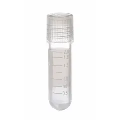 CryoELITE(TM) Polypropylene Cryogenic Vial, 2 mL, Natural, Non-Sterile, 12 mm Body Dia, Round Bottom, External Thread, W985850