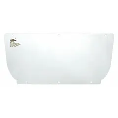 This CONDOR replacement visor is made of clear, uncoated polycarbonate. It measures 7 inches in height and 1 mm in thickness. Suitable for general-purpose face shield systems, it provides impact protection from flying debris and splashes in industrial environments such as machining, material handling, and maintenance.