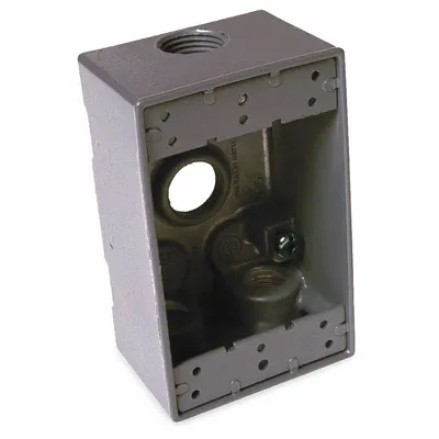BELL Electrical Box: Aluminum, Rectangular, 1 Gangs, 3/4 in Hub Size, 16.5 cu in Capacity - Aluminum Weatherproof Electrical Boxes