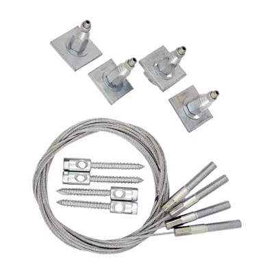 DURODYNE Suspension Kit: 10 ft Cable Lg, WC4 Cable Size, 3/8 in Fitting Size, Threaded Stud - Struts and Mounting Kits
