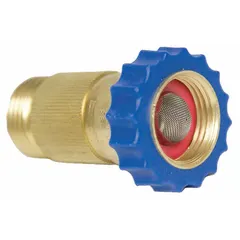 Brass OEM replacement pressure regulator for PORTACOOL portable evaporative coolers. Designed for Apex and Jetstream models, including the PAC2K36HPVS unit. Controls water pressure to ensure proper operation of the evaporative cooling system.