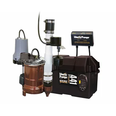 LIBERTY PUMPS Sump/Battery Back-Up System: 1/3 hp, 115V AC, 40 ft Max. Head (Primary Pump) - General Purpose Combination Sump Pump Systems
