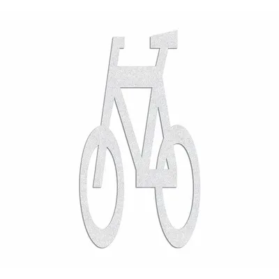 RAE Preformed Thermoplastic Pavement Markings: Bicycle, White, 5 5/8 ft Lg - Pavement Pre-Determined Messages