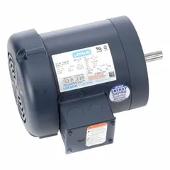 This LEESON C-Face 3-phase AC motor delivers 3/4 hp at 1725 RPM with a TEFC enclosure for protection in industrial environments. Rated for 230/460V AC (2.8/1.4 A full load current), it is suited for continuous-duty applications such as pumps, fans, conveyors, and machine tools.