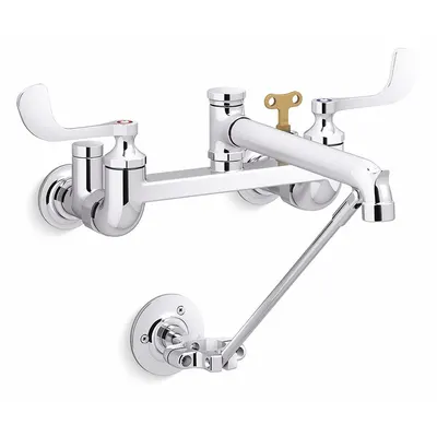 KOHLER K-838T40-5A-CP Centerset Utility Faucet, Polished Chrome, 13.5 gpm - Widespread Utility Faucets