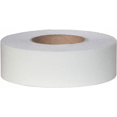CONDOR Clear Anti-Slip Tape: Coarse Abrasive, 60 Grit Size, Solid, Clear, 2 in x 60 ft - Heavy Traffic UV-Resistant Antislip Tape