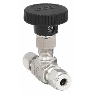 Parker Needle Valve: Inline Valve Body, 316 Stainless Steel, Integral Bonnet, 1/4 in Pipe Size - Stainless Steel Straight-Body Needle Valves