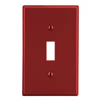 HUBBELL Wall Plate: Toggle, 1 Gang, Red, Std Size (MPN P1R)