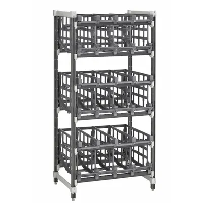 CAMBRO Can Rack Unit: Elements Xtra, Starter, 9 Shelves, 72 in Ht, 26 in Dp, 36 in Lg - Shelving Accessories